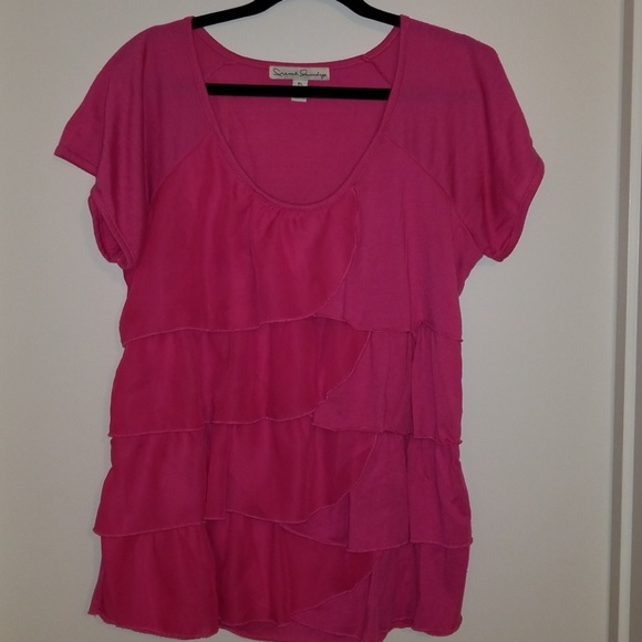 French Laundry Tops - Pink ruffle top